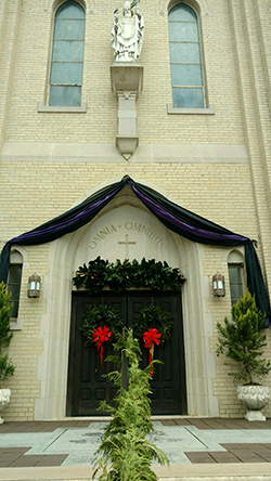 122417 Bishop Curlin cathedral entrance