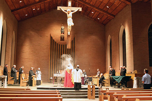 121820 New crucifix at Belmont Abbey