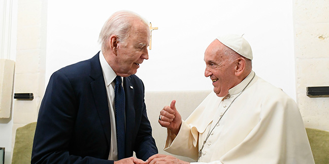 Pope holds private talks with Biden, world leaders